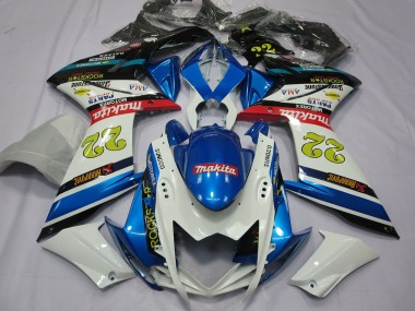 22 Blanc & Bleu 07-08 Suzuki GSXR 1000 Carénage