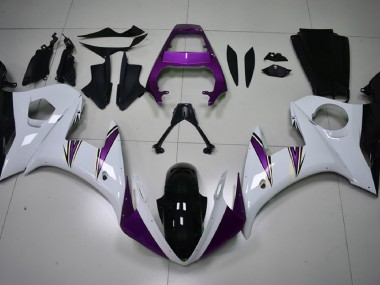 Accents Blanc Brillant & Violet 03-04 Yamaha R6 Carénage