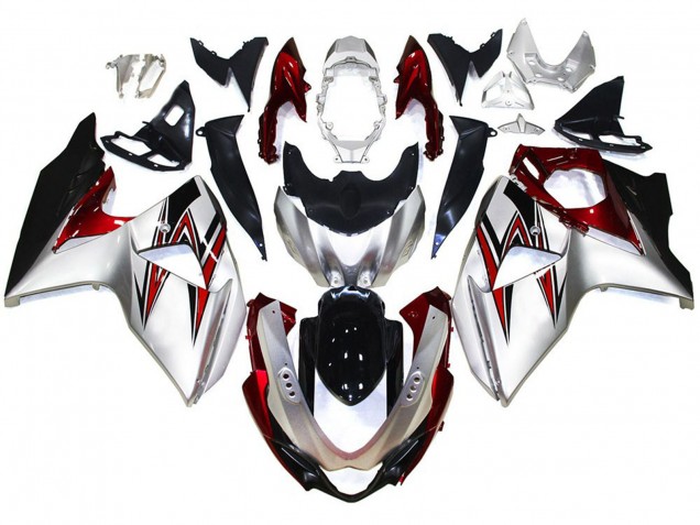 Argent Avec Des Reflets Rouges 09-16 Suzuki GSXR 1000 Carénage