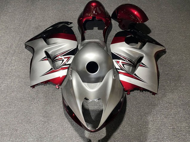 Argent Brillant & Rouge Bonbon 97-07 Suzuki GSXR 1300 Carénage