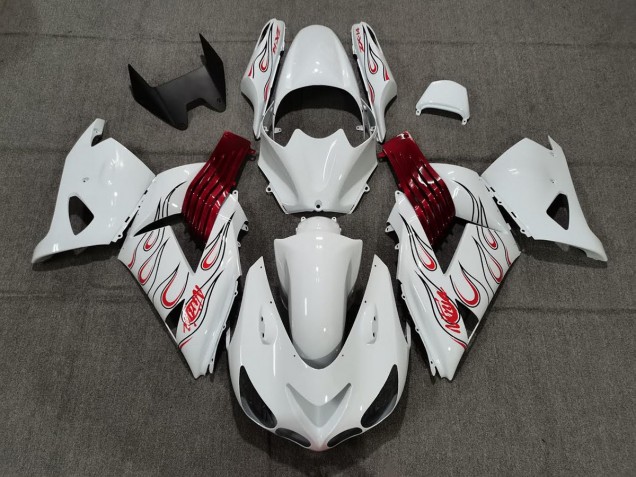 Bianco Rosso Fiamma 06-11 Kawasaki ZX14R Carénage