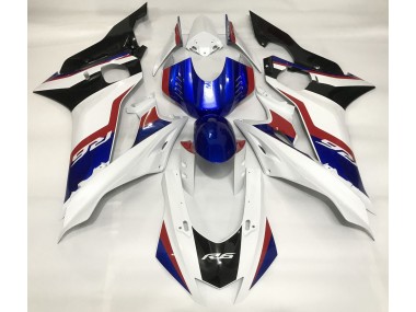 Blanc Brillant & Bleu Profond 17-21 Yamaha R6 Carénage