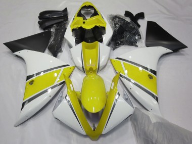 Blanc Brillant & Jaune 09-11 Yamaha R1 Carénage