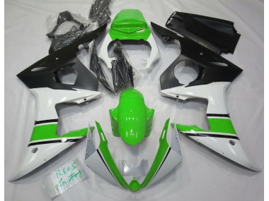 Blanc Brillant & Vert 03-04 Yamaha R6 Carénage