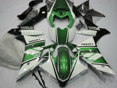 Blanc Brillant & Vert 07-08 Yamaha R1 Carénage