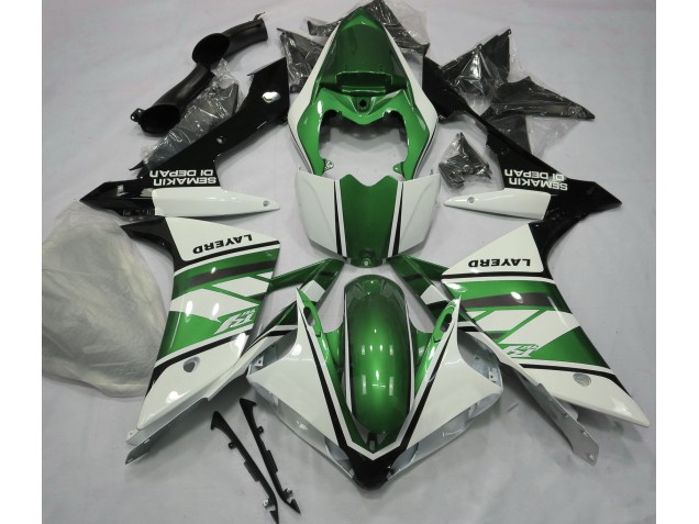 Blanc Brillant & Vert 07-08 Yamaha R1 Carénage