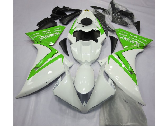 Blanc Brillant & Vert 12-14 Yamaha R1 Carénage