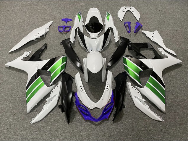 Blanc Brillant Vert Noir & Violet 09-16 Suzuki GSXR 1000 Carénage