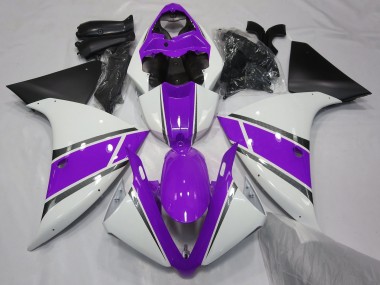 Blanc Brillant & Violet 09-11 Yamaha R1 Carénage