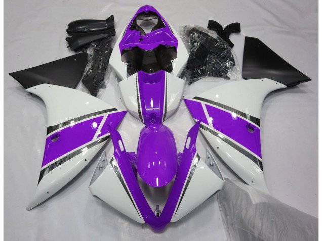 Blanc Brillant & Violet 09-11 Yamaha R1 Carénage