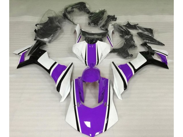 Blanc Brillant Violet & Noir 15-19 Yamaha R1 Carénage