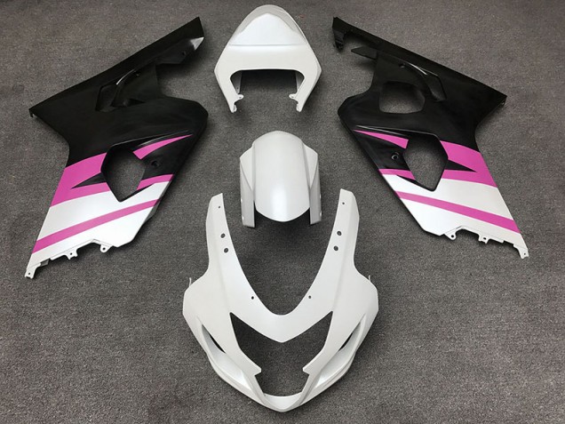 Blanc Mat & Rose 04-05 Suzuki GSXR 600-750 Carénage