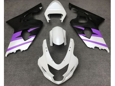 Blanc Mat & Violet 04-05 Suzuki GSXR 600-750 Carénage