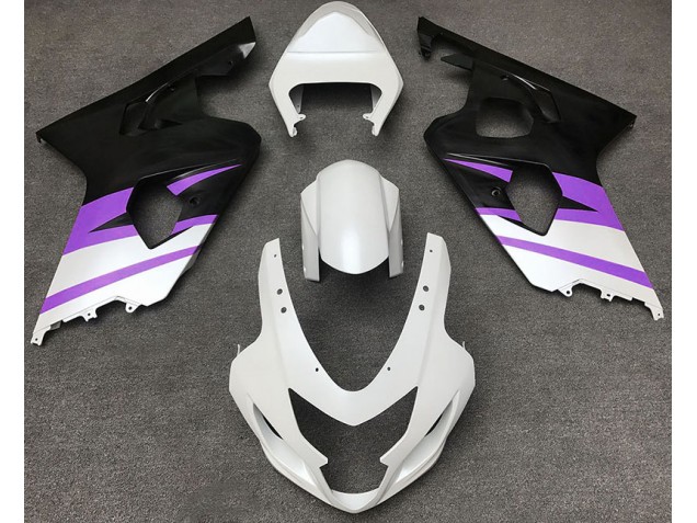 Blanc Mat & Violet 04-05 Suzuki GSXR 600-750 Carénage