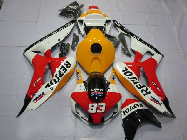 Blanc Orange Clair Repsol 06-07 Honda CBR1000RR Carénage