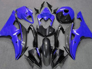 Bleu Brillant & Fiber De Carbone 08-16 Yamaha R6 Carénage