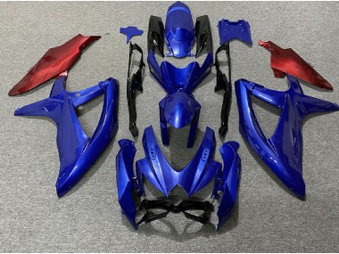 Bleu Foncé & Rouge 08-10 Suzuki GSXR 600-750 Carénage