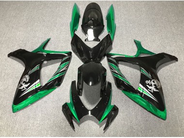 Design Vert Brillant & Noir 06-07 Suzuki GSXR 600-750 Carénage