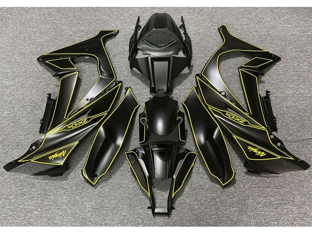 Doublure Noir Mat & Jaune 11-15 Kawasaki ZX10R Carénage