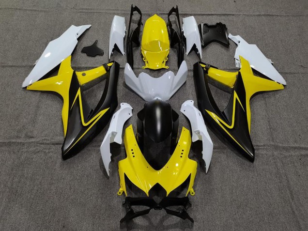 Jaune Brillant & Blanc 08-10 Suzuki GSXR 600-750 Carénage