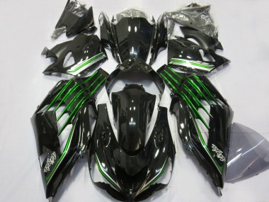 Noir Brillant Avec Vert 12-21 Kawasaki ZX14R Carénage