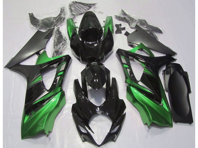 Noir Brillant & Vert 07-08 Suzuki GSXR 1000 Carénage