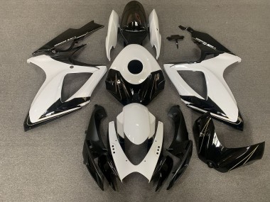 Noir Mat & Blanc Brillant 06-07 Suzuki GSXR 600-750 Carénage