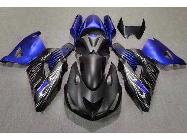 Noir Mat & Bleu 06-11 Kawasaki ZX14R Carénage