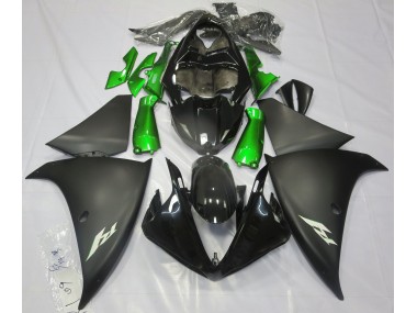 Noir Mat & Vert 09-11 Yamaha R1 Carénage