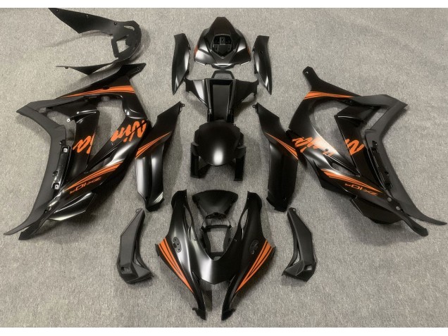 Noir Satiné & Orange 16-19 Kawasaki ZX10R Carénage