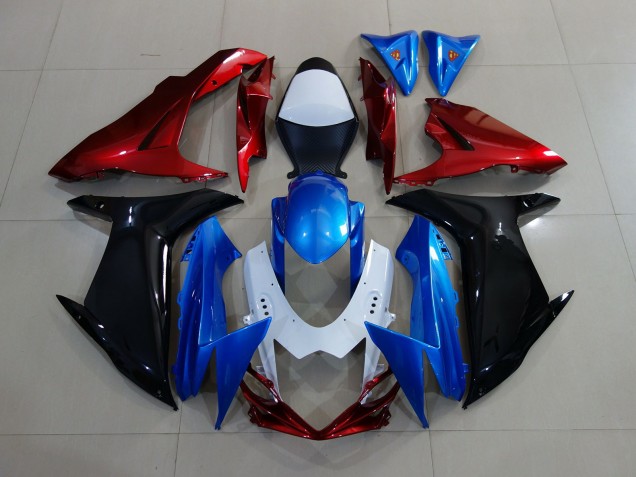 Personnalisé Rouge Noir & Bleu 11-24 Suzuki GSXR 600-750 Carénage