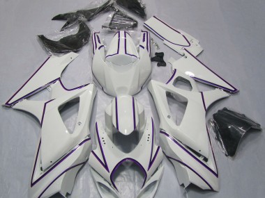 Rayure Épingle Violet Blanc Brillant 07-08 Suzuki GSXR 1000 Carénage