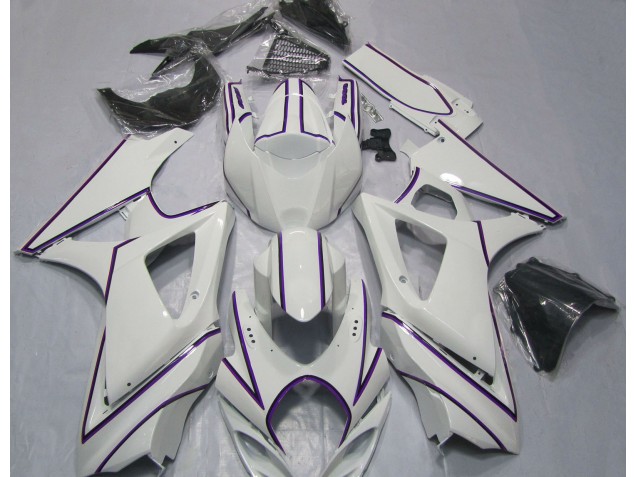 Rayure Épingle Violet Blanc Brillant 07-08 Suzuki GSXR 1000 Carénage