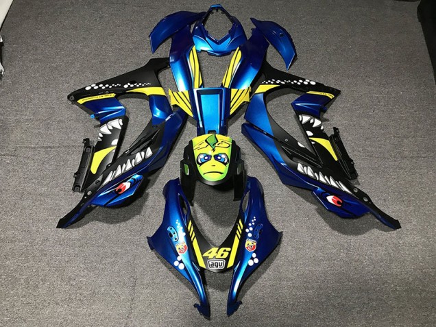 Requin Bleu Métallisé 16-19 Kawasaki ZX10R Carénage