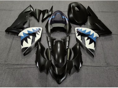 Requin Noir Mat & Bleu Clair 04-05 Kawasaki ZX10R Carénage