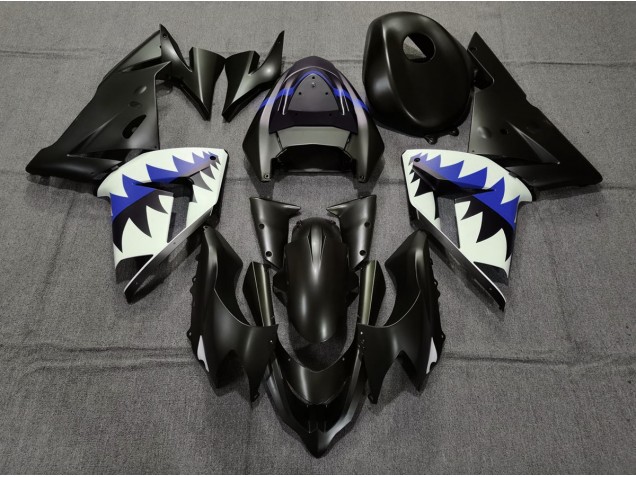 Requin Noir Mat & Bleu Foncé 04-05 Kawasaki ZX10R Carénage