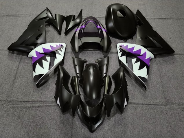 Requin Noir Mat & Violet 04-05 Kawasaki ZX10R Carénage