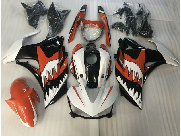 Requin Orange & Blanc 15-18 Yamaha R3 Carénage