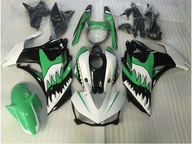 Requin Vert & Blanc 15-18 Yamaha R3 Carénage