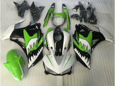 Requin Vert Lime & Blanc 15-18 Yamaha R3 Carénage