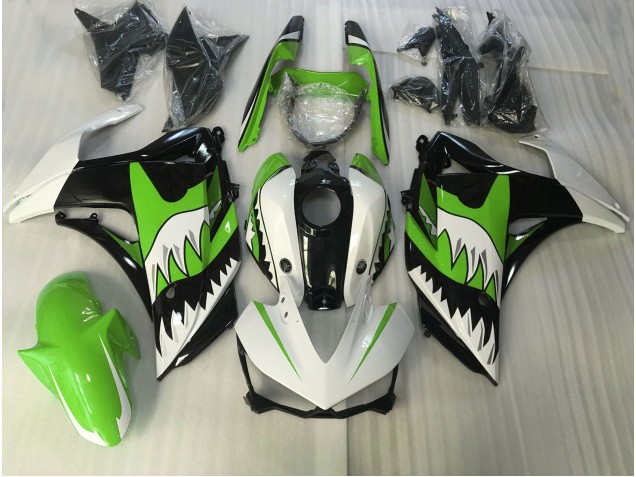 Requin Vert Lime & Blanc 15-18 Yamaha R3 Carénage