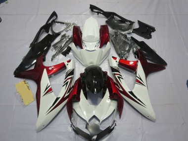 Rouge Blanc Noir 08-10 Suzuki GSXR 600-750 Carénage