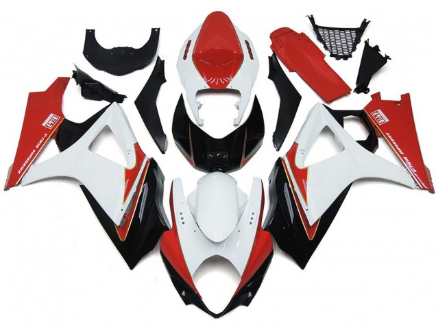 Rouge & Blanc Personnalisé Avec Noir 07-08 Suzuki GSXR 1000 Carénage