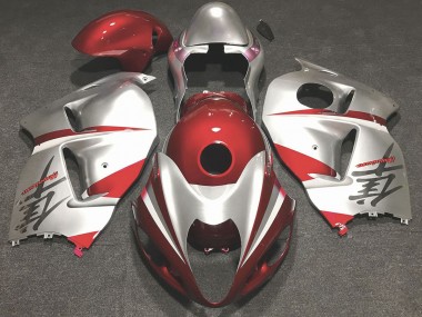 Rouge Brillant & Argent 97-07 Suzuki GSXR 1300 Carénage