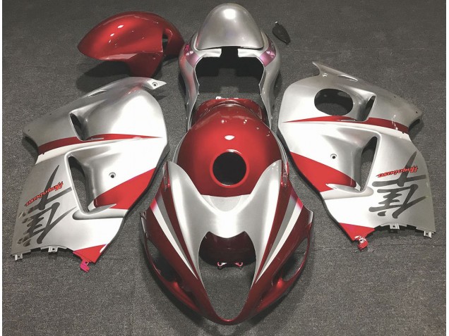 Rouge Brillant & Argent 97-07 Suzuki GSXR 1300 Carénage