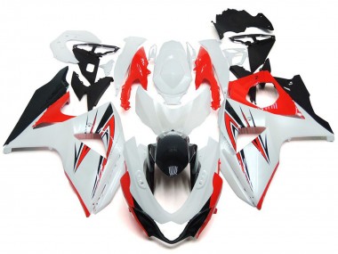 Rouge Brillant Avec Style Personnalisé Blanc & Noir 09-16 Suzuki GSXR 1000 Carénage