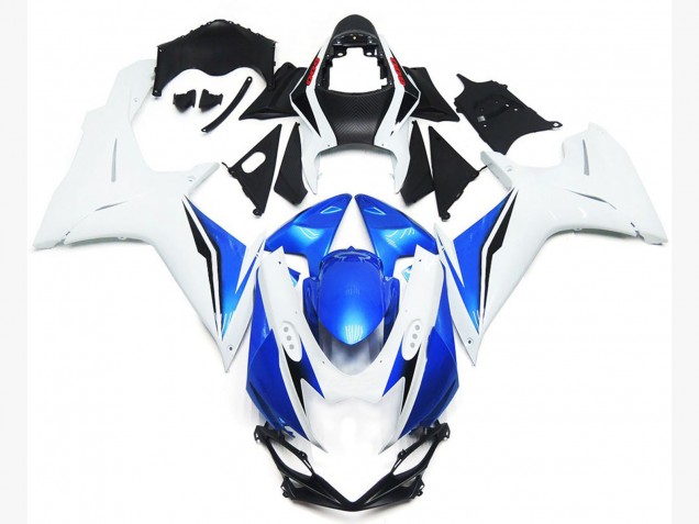 Style Blanc Brillant & Bleu 11-24 Suzuki GSXR 600-750 Carénage