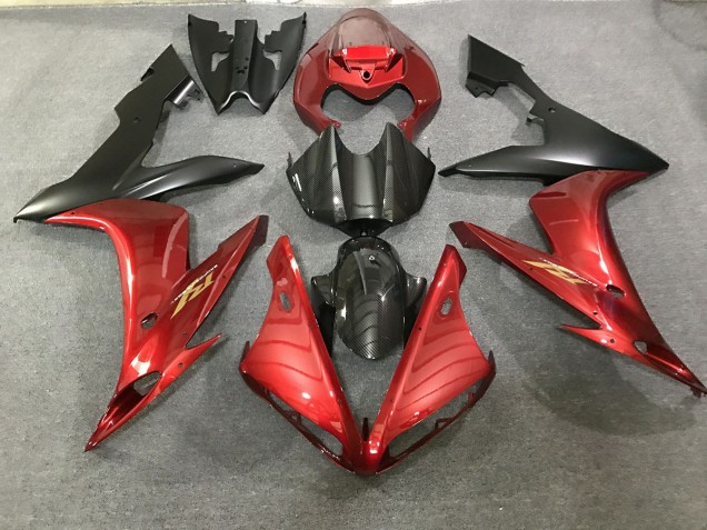 Style Rouge Marron & Fibre De Carbone 04-06 Yamaha R1 Carénage