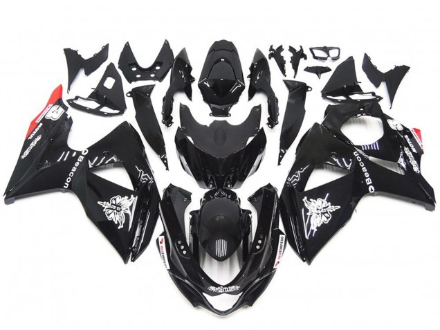 Style Rouge Noir Brillant Uni 09-16 Suzuki GSXR 1000 Carénage