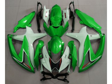 Vert Brillant & Blanc 08-10 Suzuki GSXR 600-750 Carénage